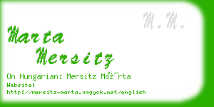 marta mersitz business card